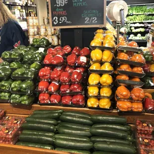 a display of fresh fruits and vegetables