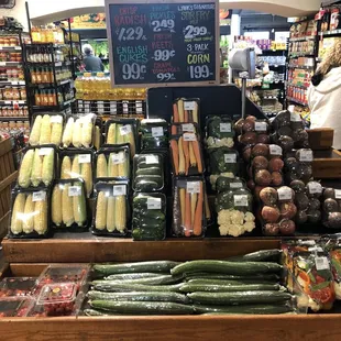 a display of fresh produce
