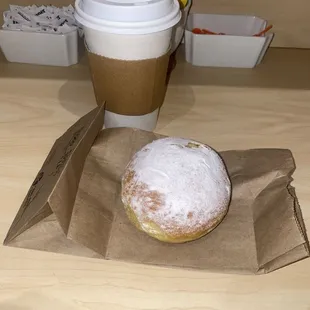 Nutella filled Donut &amp; Hot Brewed Coffee