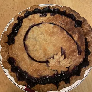 Wild blueberry pie. A huge hit with everyone!