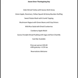 Enjoy Thanksgiving with SweetDiner!