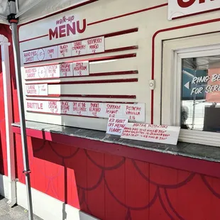 Store front with menu