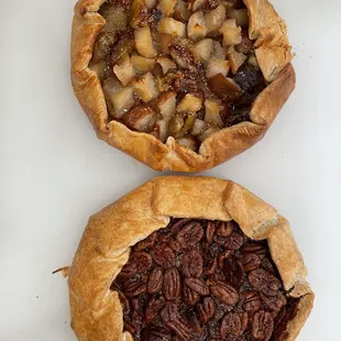 pear fig and chocolate pecan galettes