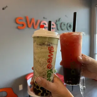 Sunday treat! Brulee Oreo Matcha &amp; Watermelon Cooler