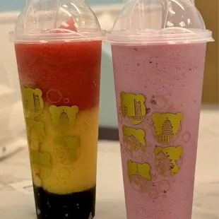 04.14.24 [L] Mango Dragonfruit Smoothie w/ boba and Avocado Dragonfruit Smoothie