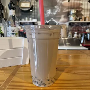 Milk tea with brown sugar boba