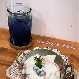 Butterfly Peas Coco and Bua Loy ice cream