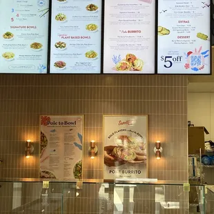 Menú and poke bar area