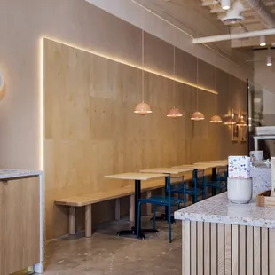 the interior of a coffee shop