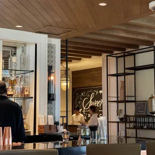 Inside lobby area of restaurant