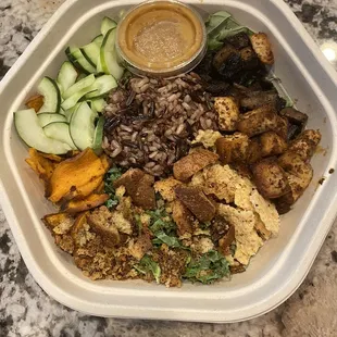 Shroomami Bowl; added Parmesan crisps, za'atr bread crumbs &amp; sweet potato