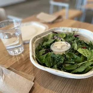 a salad in a bowl on a table