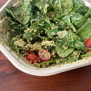 My chicken pesto parm bowl with absolutely no chicken