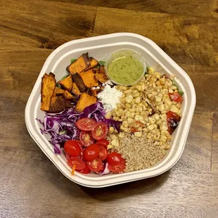 Elote Bowl (no cilantro, added sweet potato)