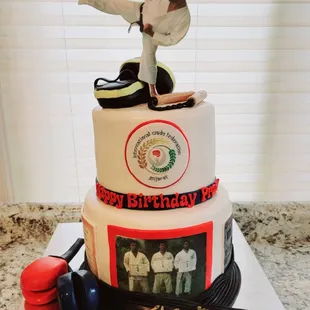 a man on top of a cake