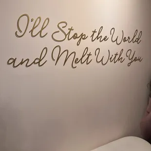 "I'll stop the world and melt with you"