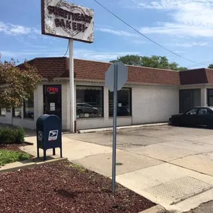 the front of the restaurant