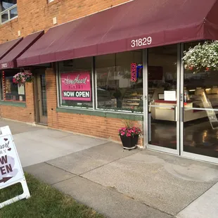 the front of the restaurant