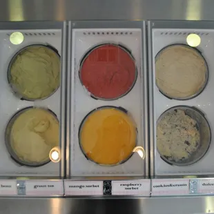 a variety of ice creams