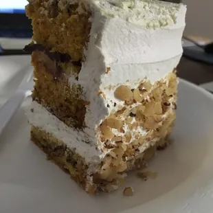 a piece of cake on a plate