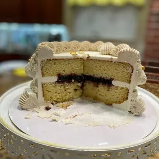 a slice taken out of the cake