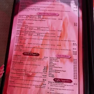 menu