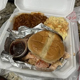 Pulled chicken dinner