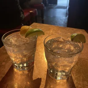 Gin and soda, and vodka soda