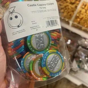Casino chip chocolate coins