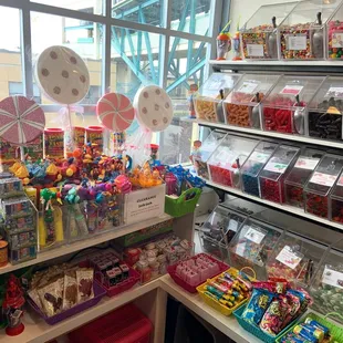 a candy shop with lots of candy