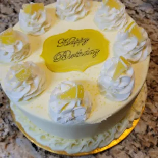Custom cake requested - Lemon Velvet Cake with whipped lemon frosting