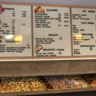 a display of different types of donuts