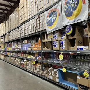 shelves of soda and other beverages