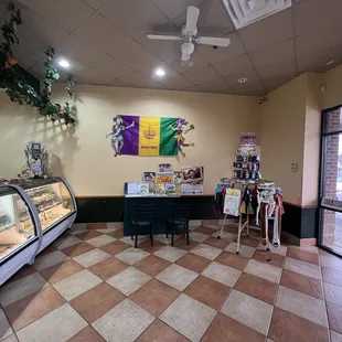 the interior of a sweet pastry shop