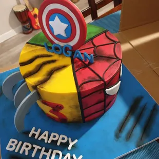 captain america birthday cake