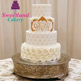 Elegant Wedding Cake, 4-tier