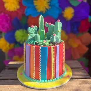 Fiesta Cactus Cake. Churro Flavor.