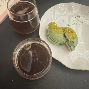 Espresso Martini paired with pistachio macaroon