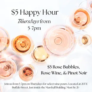 $5 Happy Hour on Thursdays!