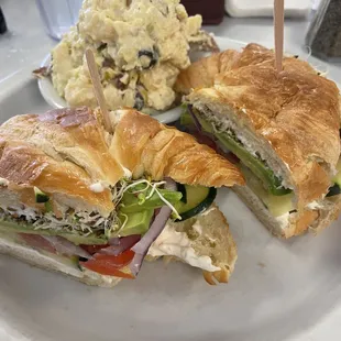 Veggie Croissant and Potato Salad