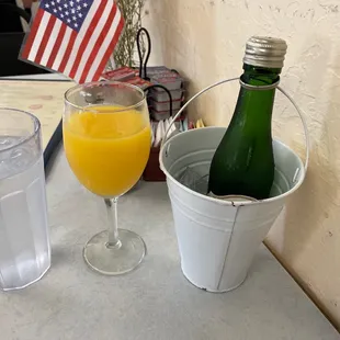 Mimosa with the Champagne on ice.