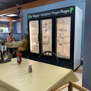 Frozen food shoppe, fresh strawberry cake, cream corn soup, peanut butter pie, chicken pot pie, chicken dressing, meat lasagna ect....