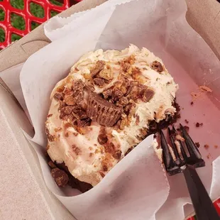 Cinnamon roll and a peanut butter cookie. HUGE and tasty