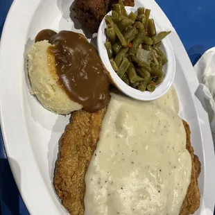 No reason for this food to be this good! Monster Country Fried Steak! Picture does it NO JUSTICE showing how massive it is!