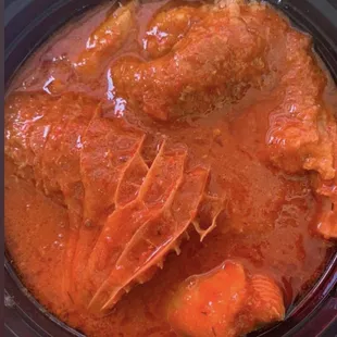 a close up of a stew in a slow cooker
