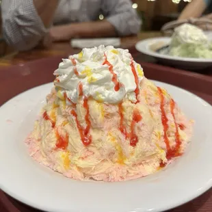 Strawberry mango shaved ice cream