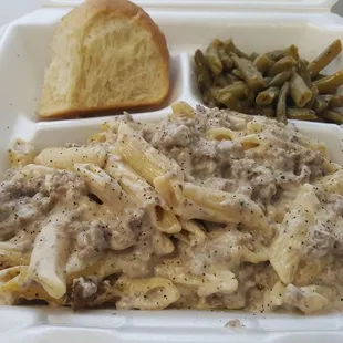 Beef Stroganoff (pepper added by me)