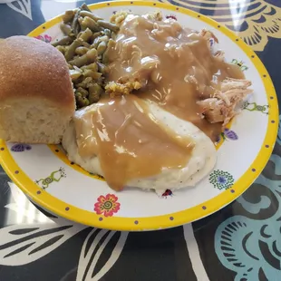 Turkey and Dressing blue plate special