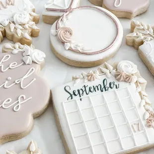 a variety of decorated cookies