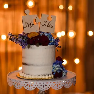 a wedding cake on a cake stand